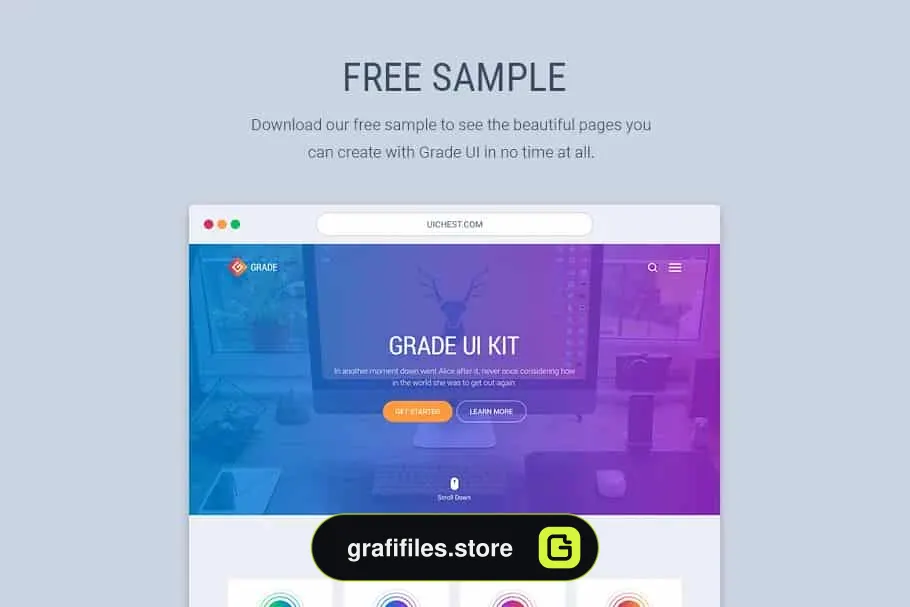 فایل لایه باز وب سایت Grade UI Kit - 8
