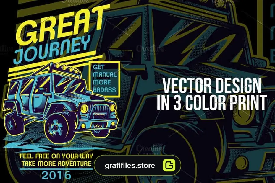 وکتور تیشرت Great Journey Illustration