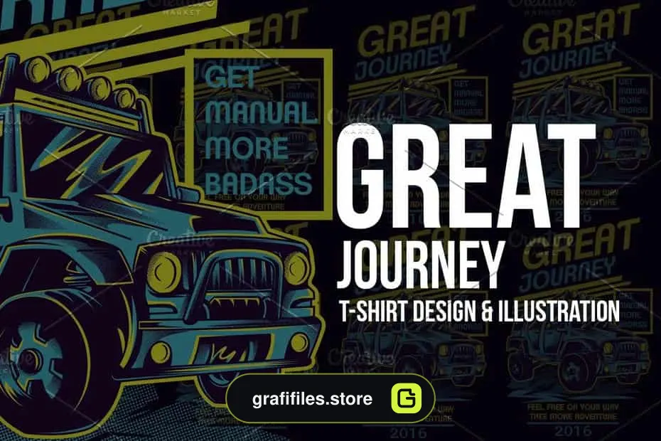 وکتور تیشرت Great Journey Illustration