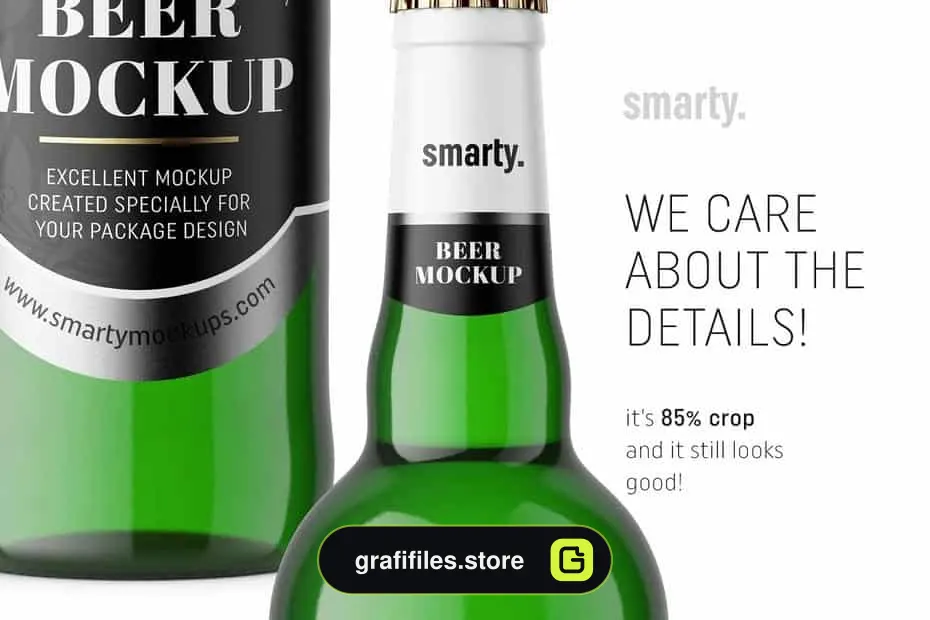 موکاپ بطری نوشیدنی Green beer bottle mockup