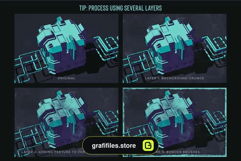 براش Grunge Toolbox Procreate Brushes