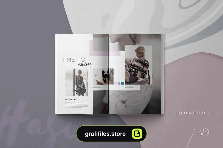 دانلود قالب آماده ایندیزاین کتاب Hasia – Lookbook - 2 قالب آماده ایندیزاین کتاب