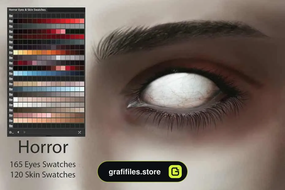پالت رنگ Horror Eyes & Skin Ps Swatches