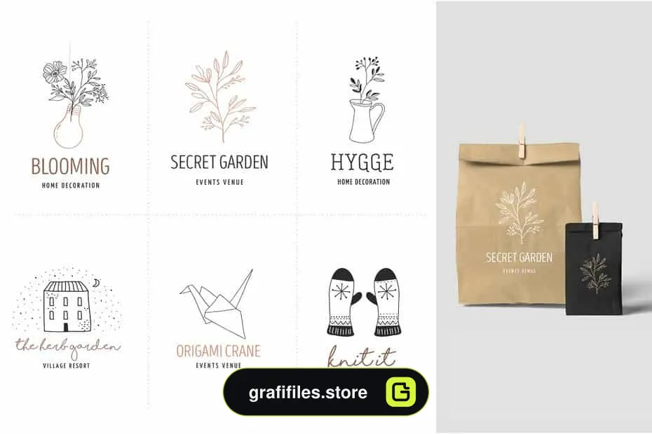 فایل لایه باز لوگو Hygge – premade logo collection