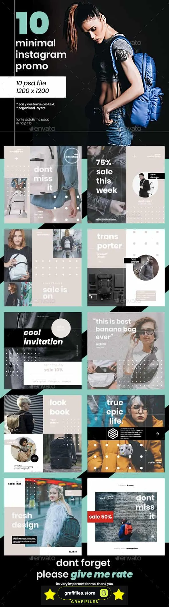 فایل لایه باز اینستاگرام Instagram Pack Promo