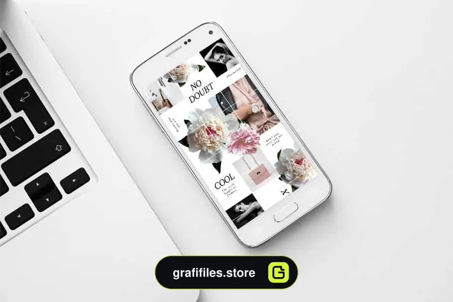 فایل لایه باز پست پازلی اینستاگرام Peonies