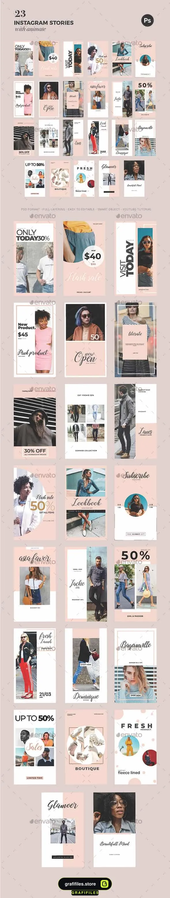 فایل لایه باز استوری اینستاگرام Instagram Story Templates