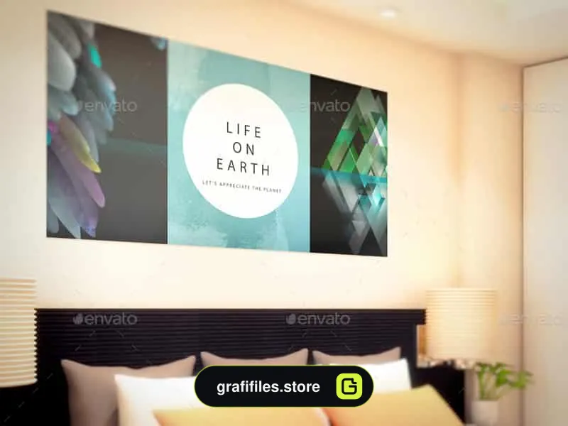 موکاپ تابلو Interior With Poster Frames Mock-up Vol.2