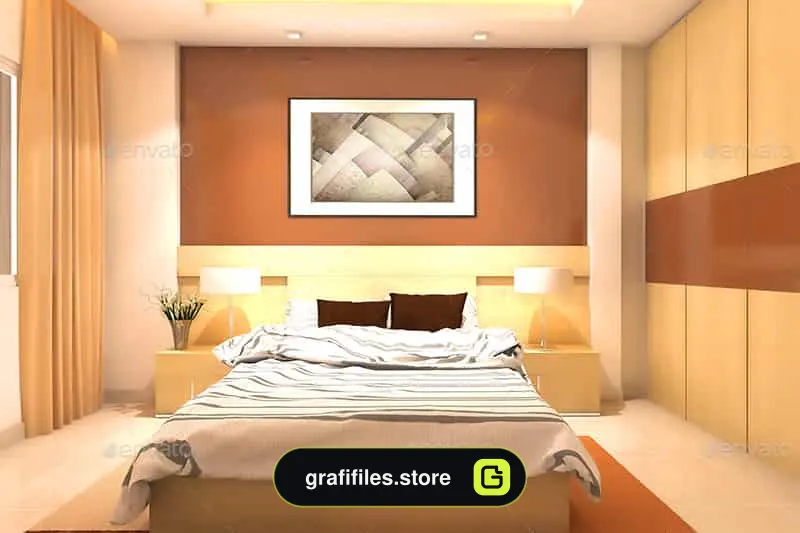 موکاپ تابلو Interior With Poster Frames Mock-up Vol.2