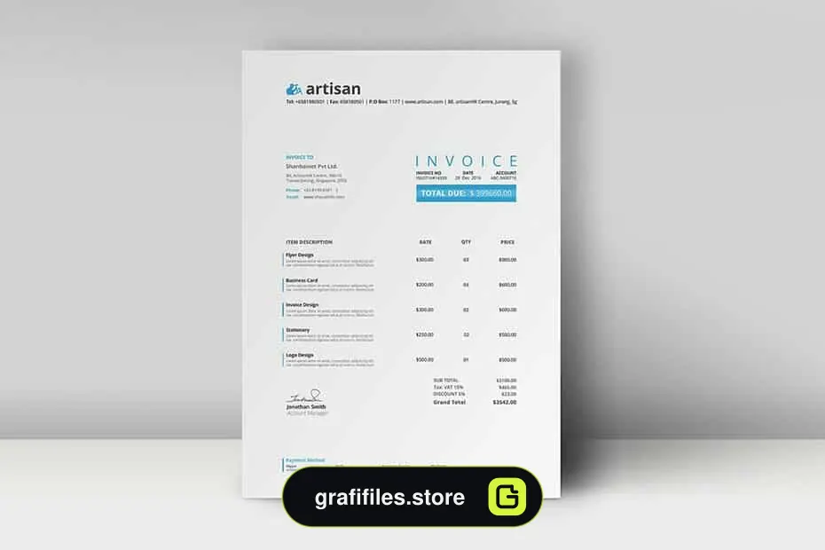 فایل لایه باز فاکتور فروش