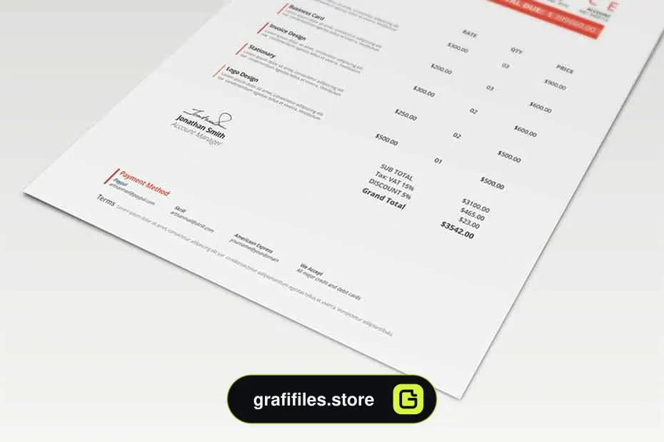 فایل لایه باز فاکتور فروش