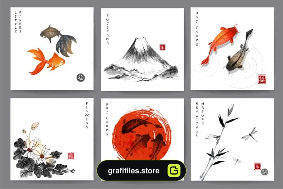 دانلود کلیپ آرت لکه جوهر Japanese ink painting sumi-e, part 1 - 2 کلیپ آرت لکه جوهر