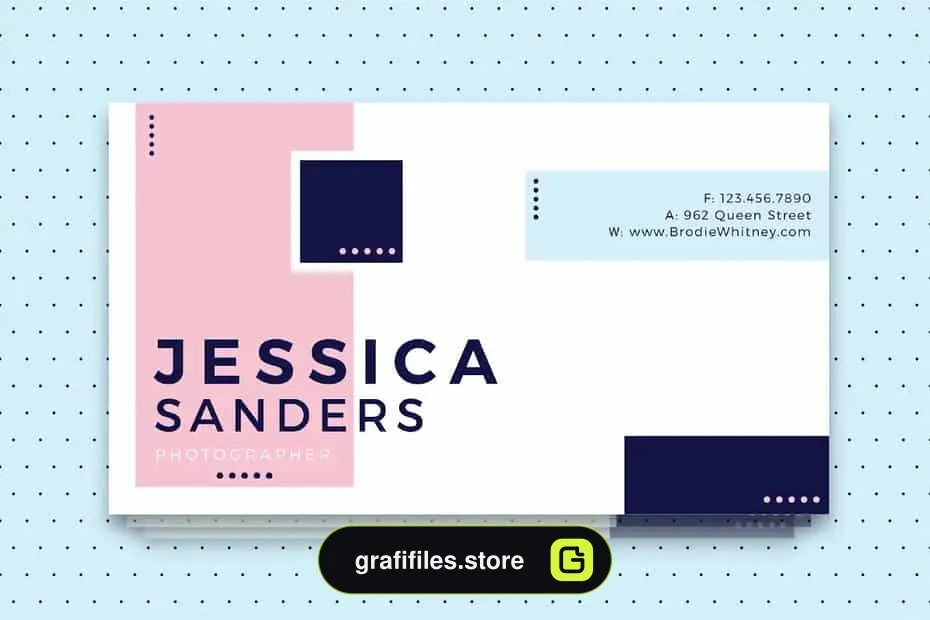 فایل لایه باز کارت ویزیت Jessica Sanders Business Card