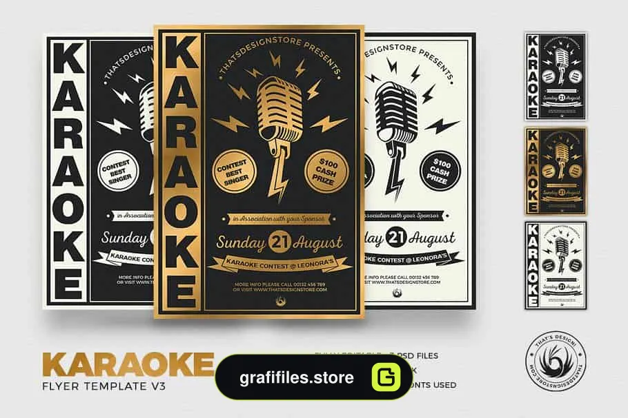 فایل لایه باز آگهی Karaoke Flyer Template V3