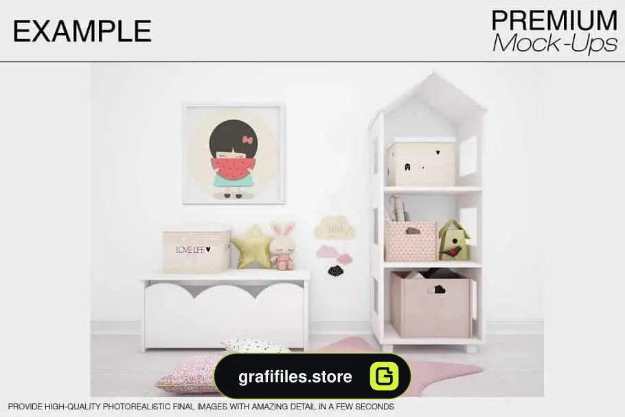 موکاپ اتاق کودک Kids Room & Frame Mockups