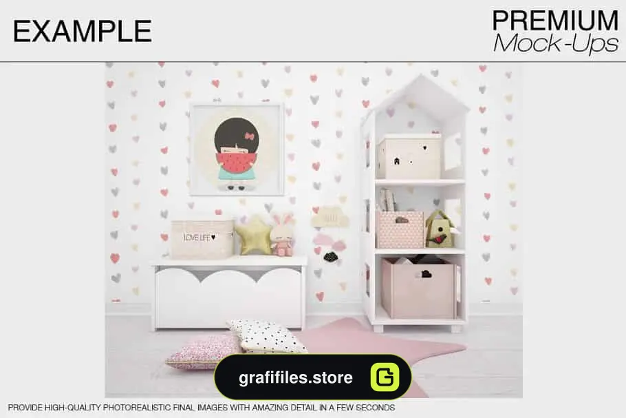 موکاپ اتاق کودک Kids Room & Frame Mockups