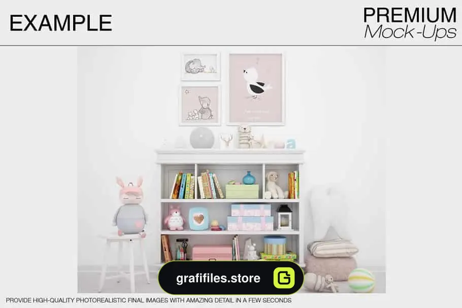 موکاپ اتاق کودک Kids Room & Frames Pack