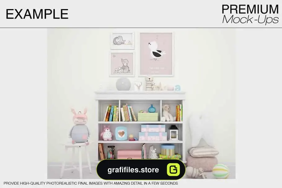 موکاپ اتاق کودک Kids Room & Frames Pack