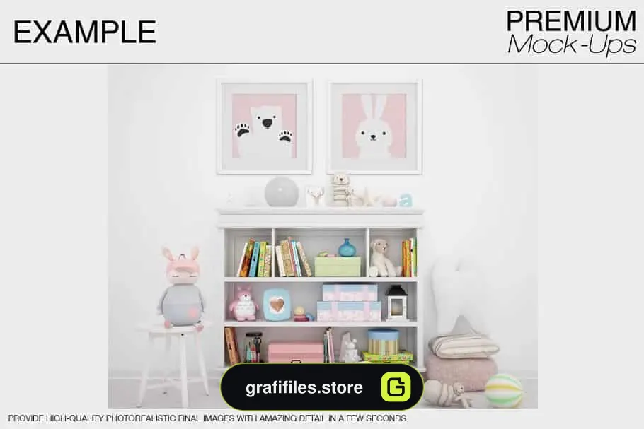 موکاپ اتاق کودک Kids Room & Frames Pack
