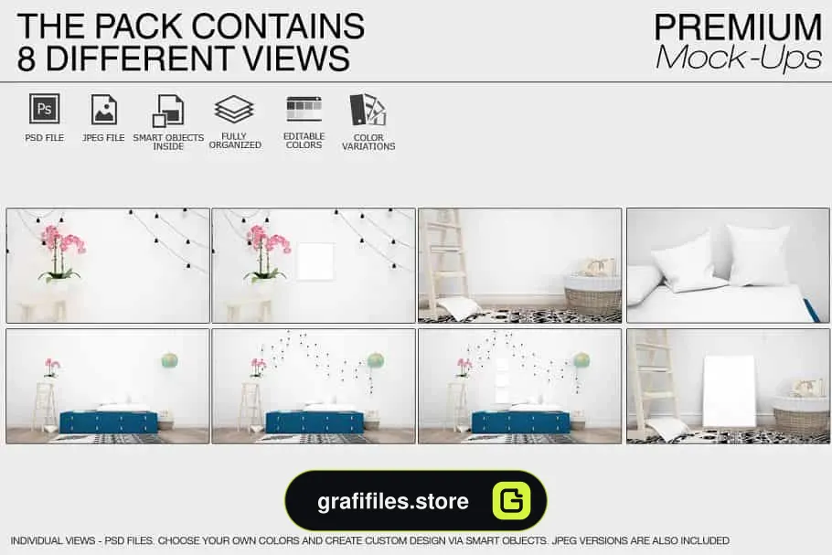 موکاپ اتاق کودک Kids Room Mockup Pack