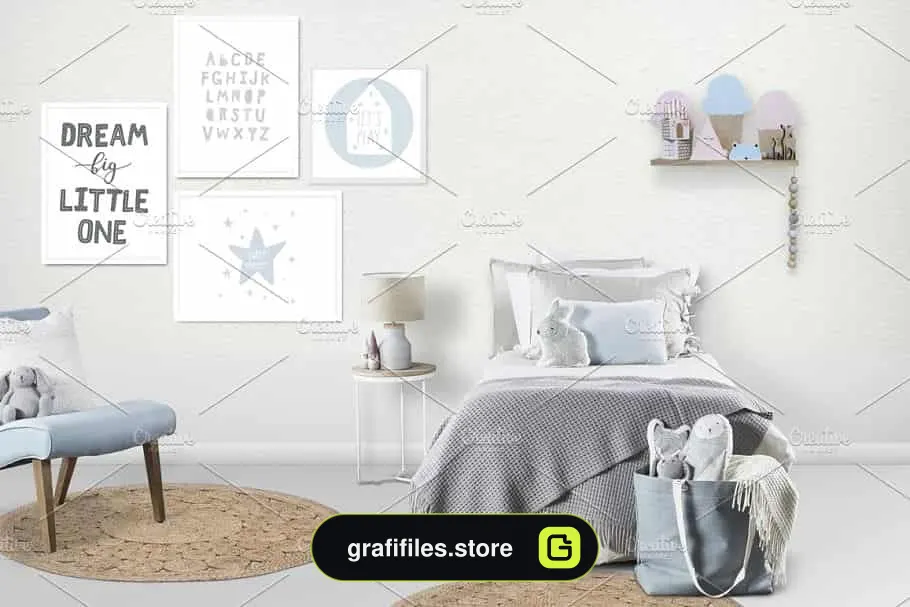 موکاپ قاب عکس و دیوار اتاق کودک Kids Room - 3