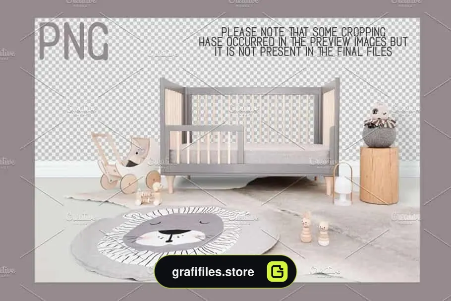 موکاپ قاب عکس و دیوار اتاق کودک Kids Room Wall/Frame Mock Up 18