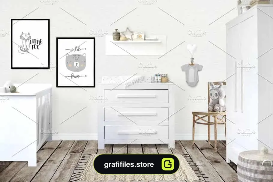 موکاپ اتاق کودک Kids Room Wall/Frame Mock Up 24