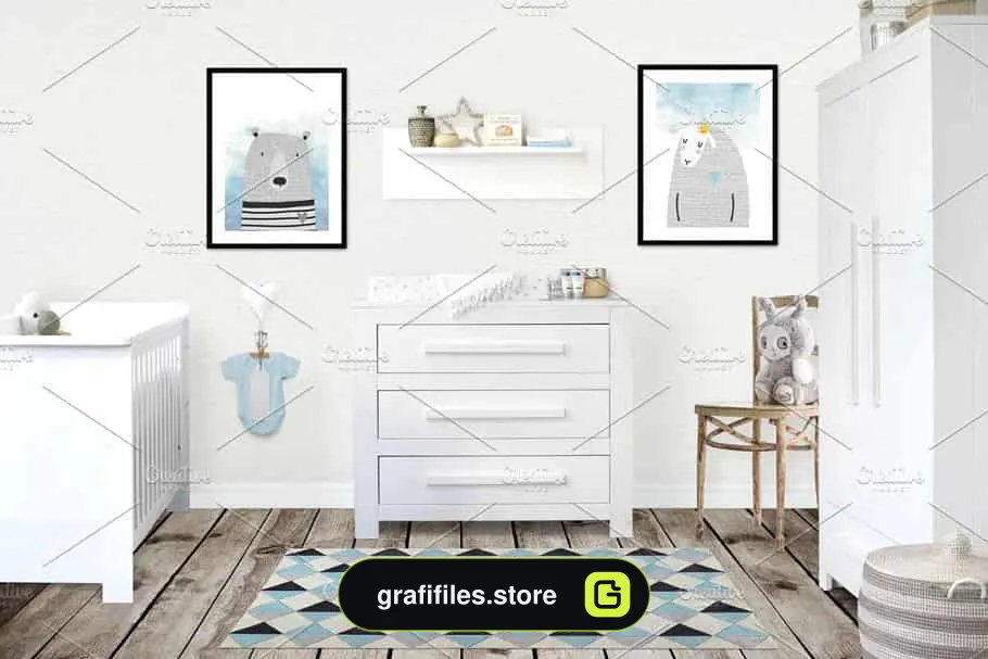 موکاپ اتاق کودک Kids Room Wall/Frame Mock Up 24