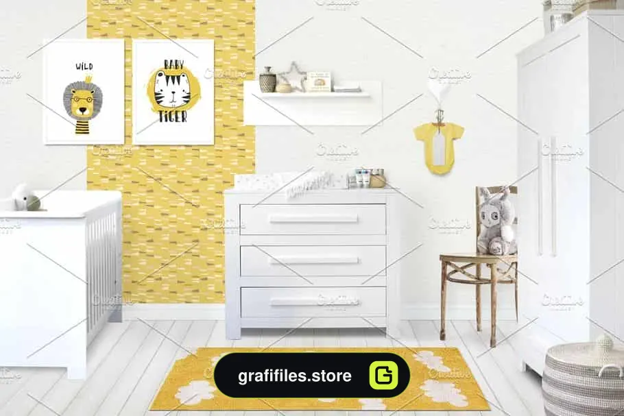 موکاپ اتاق کودک Kids Room Wall/Frame Mock Up 24