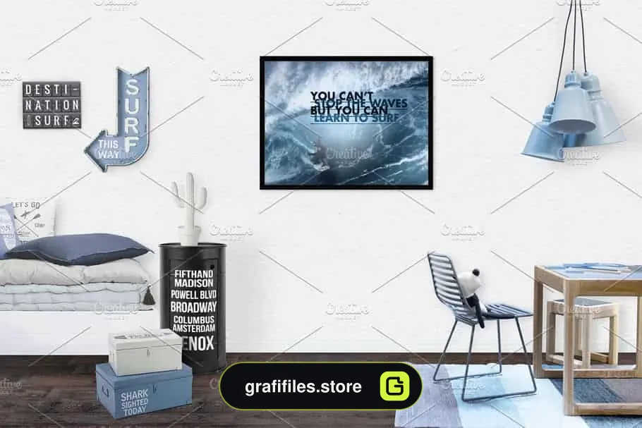 موکاپ دیوار و قاب عکس اتاق کودک Kids Room Wall/Frame Mock Up 26