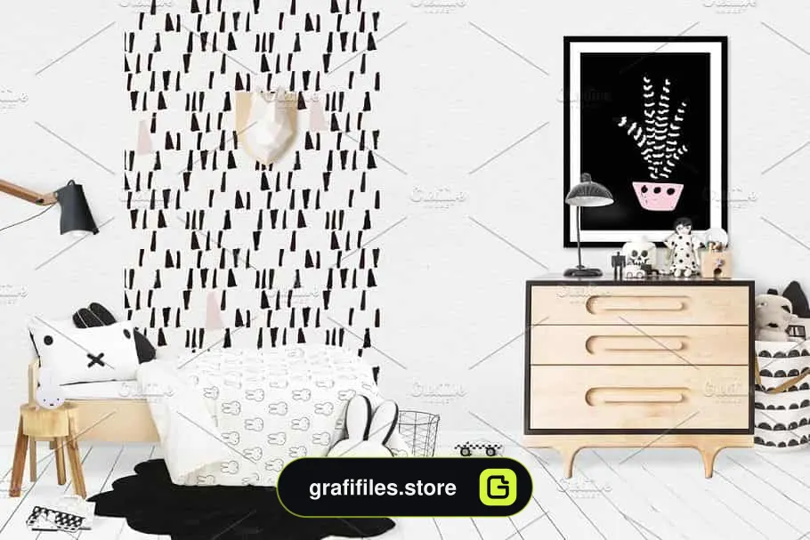 موکاپ اتاق کودک Kids Room Wall/Frame Mock Up 27
