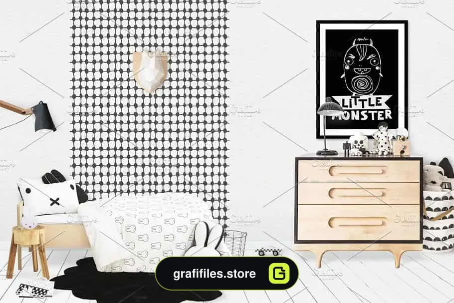 موکاپ اتاق کودک Kids Room Wall/Frame Mock Up 27