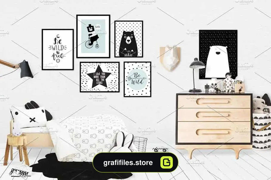موکاپ اتاق کودک Kids Room Wall/Frame Mock Up 27