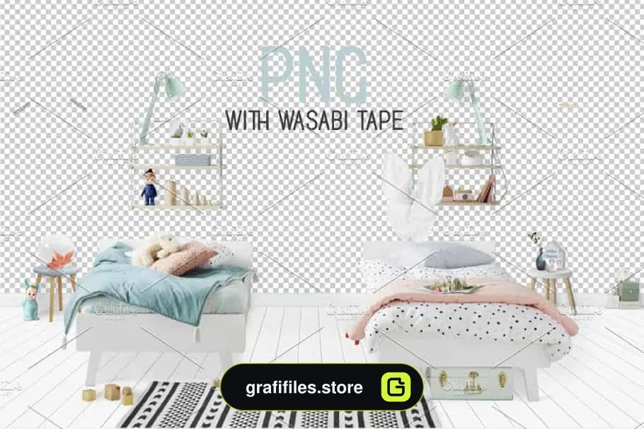 موکاپ اتاق کودک Kids Room Wall/Frame Mock Up 28
