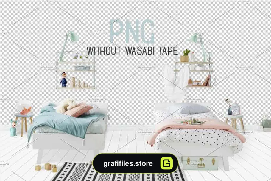 موکاپ اتاق کودک Kids Room Wall/Frame Mock Up 28