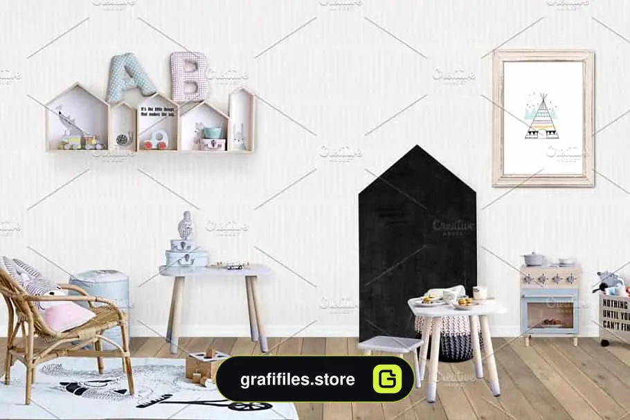 موکاپ اتاق کودک Kids Room Wall/Frame Mock Up 30