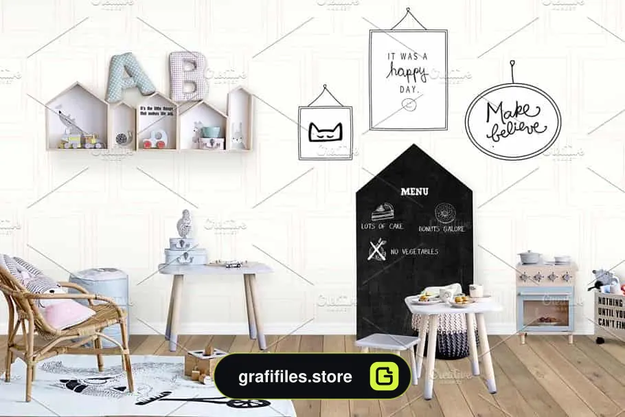 موکاپ اتاق کودک Kids Room Wall/Frame Mock Up 30