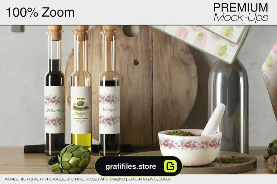 موکاپ لوازم آشپزخانه Kitchen Accessories Set