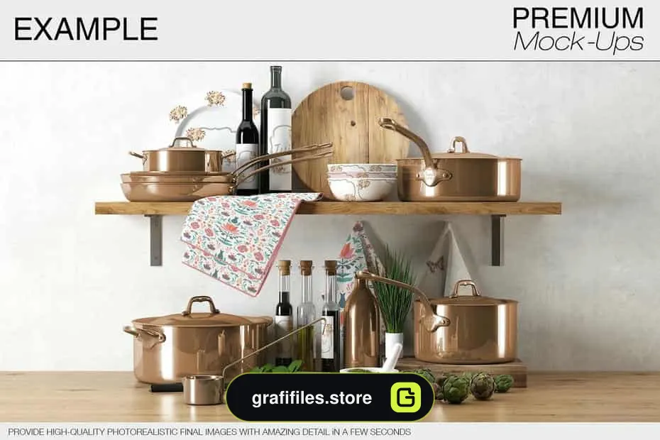 موکاپ لوازم آشپزخانه Kitchen Accessories Set