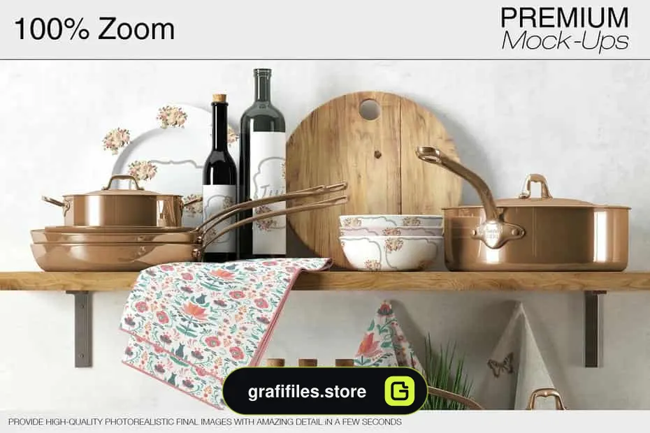 موکاپ لوازم آشپزخانه Kitchen Accessories Set