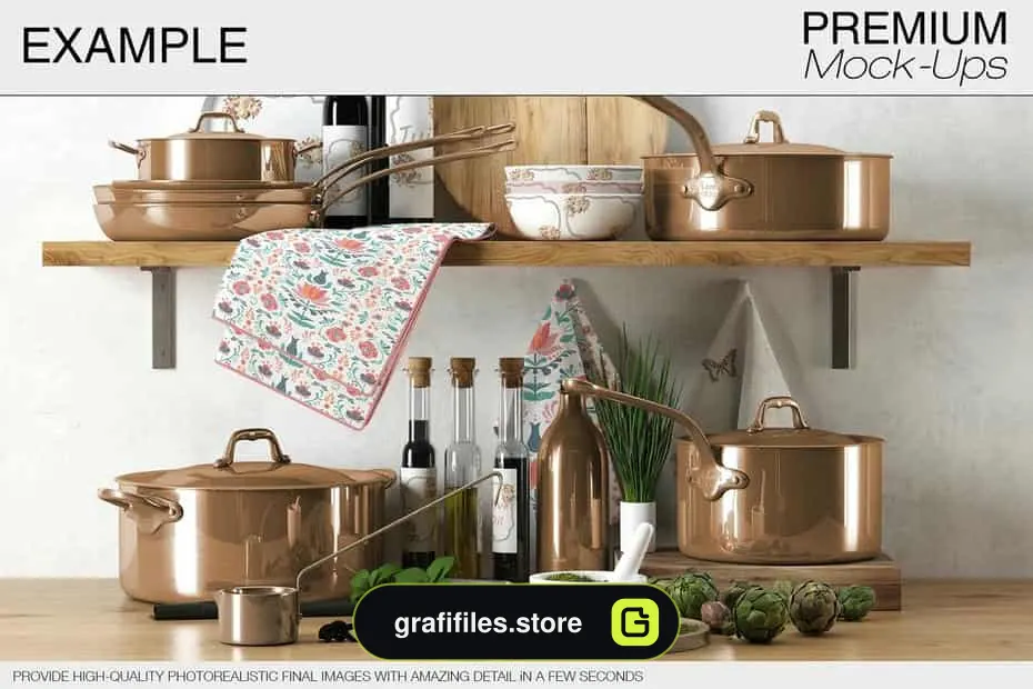موکاپ لوازم آشپزخانه Kitchen Accessories Set