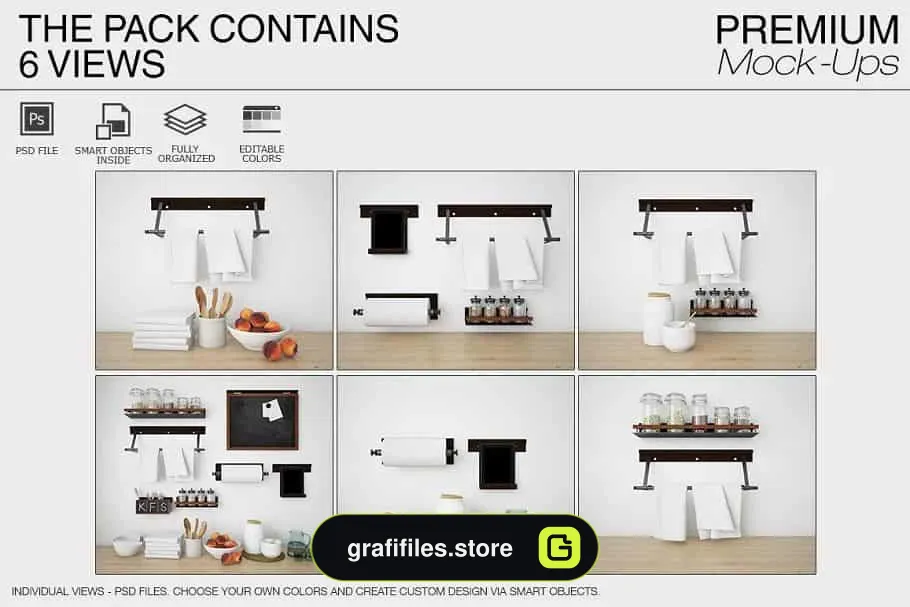 موکاپ لوازم آشپزخانه Kitchen Accessories Set