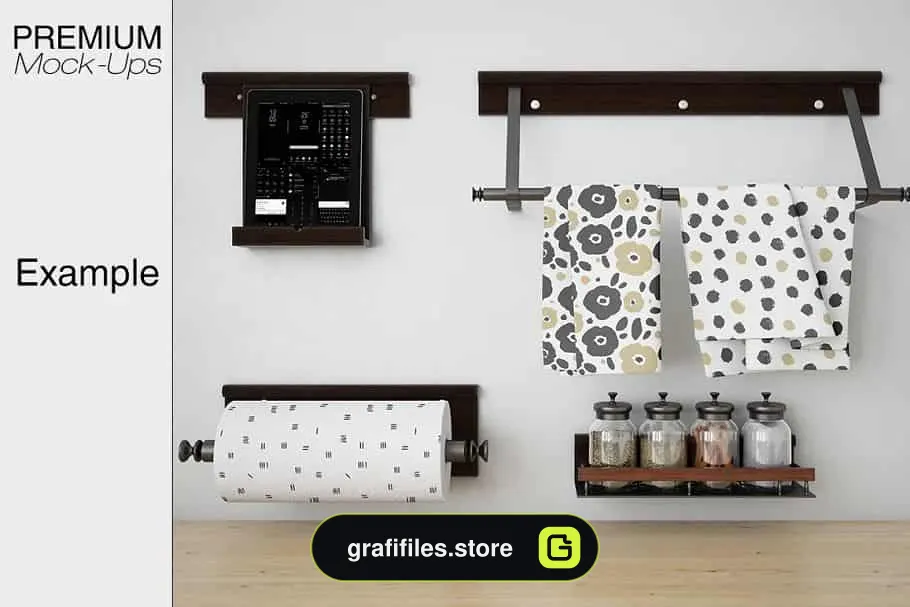 موکاپ لوازم آشپزخانه Kitchen Accessories Set