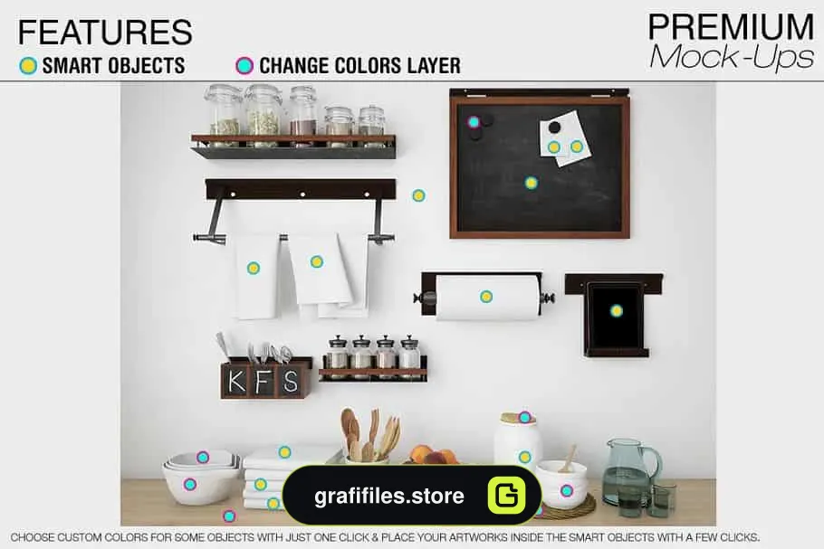 موکاپ لوازم آشپزخانه Kitchen Accessories Set