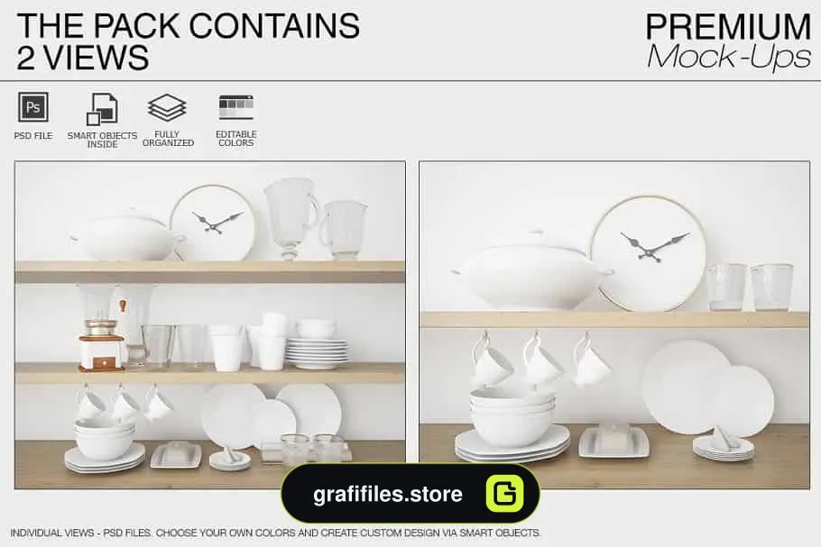 موکاپ لوازم آشپزخانه Kitchen Accessories Set