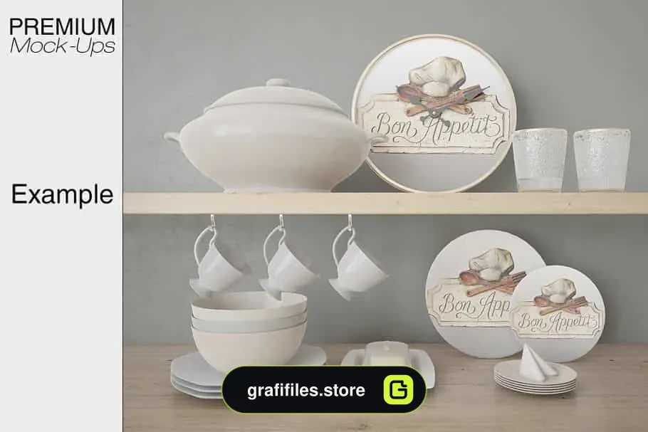 موکاپ لوازم آشپزخانه Kitchen Accessories Set