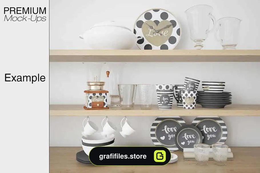 موکاپ لوازم آشپزخانه Kitchen Accessories Set