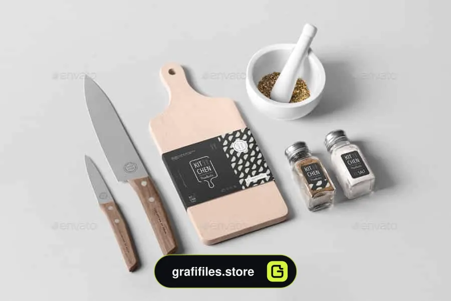 موکاپ لوازم آشپزخانه Kitchen Branding Mock-up