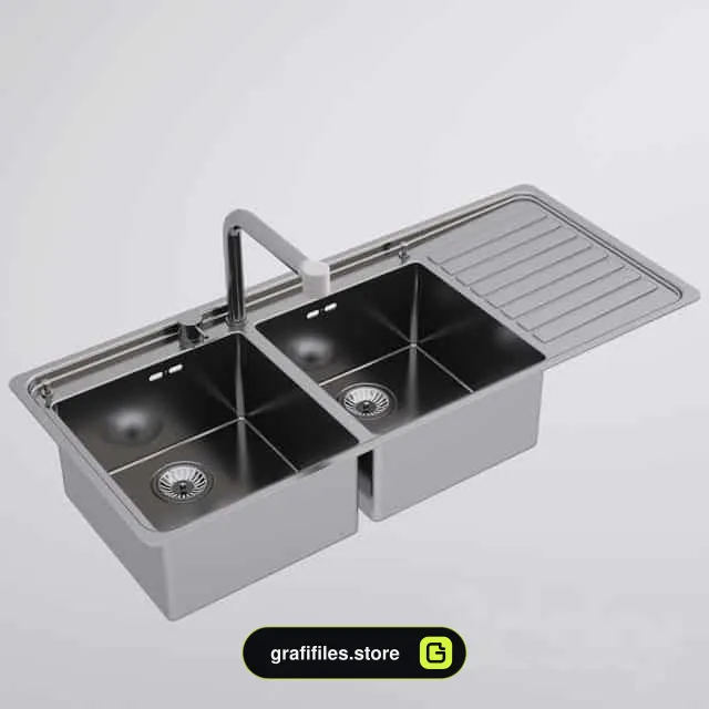 مدل سه بعدی سینک ظرفشویی