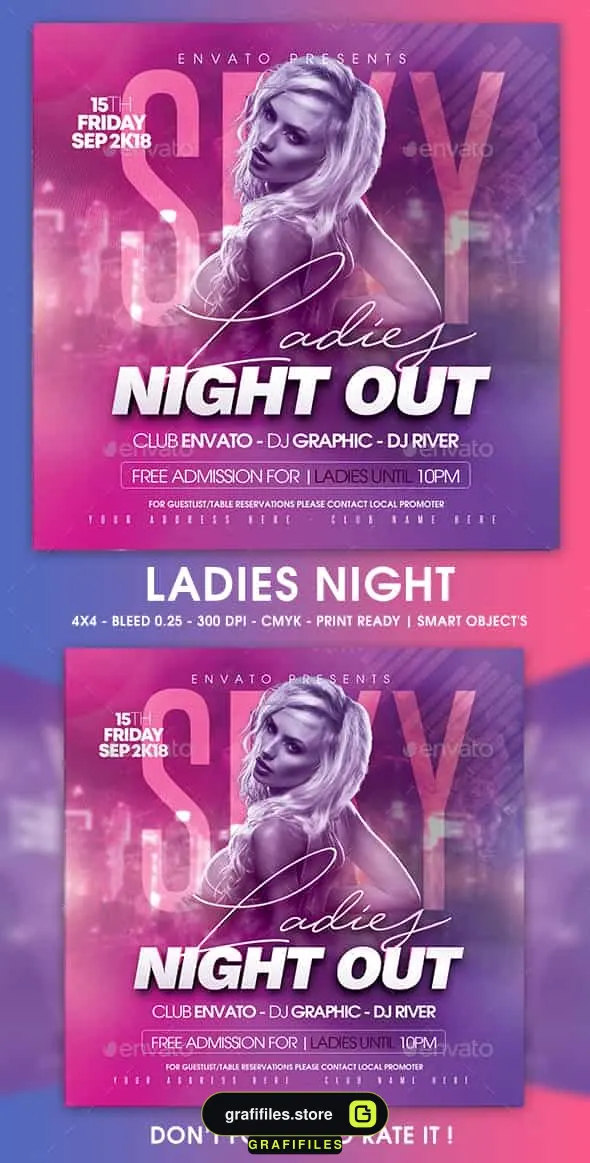 فایل لایه باز بنر Ladies Night